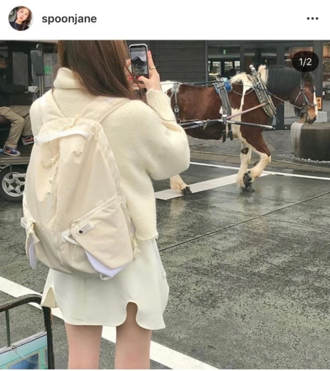 스푸닝 글로니 아이보리 백팩 상품이미지2