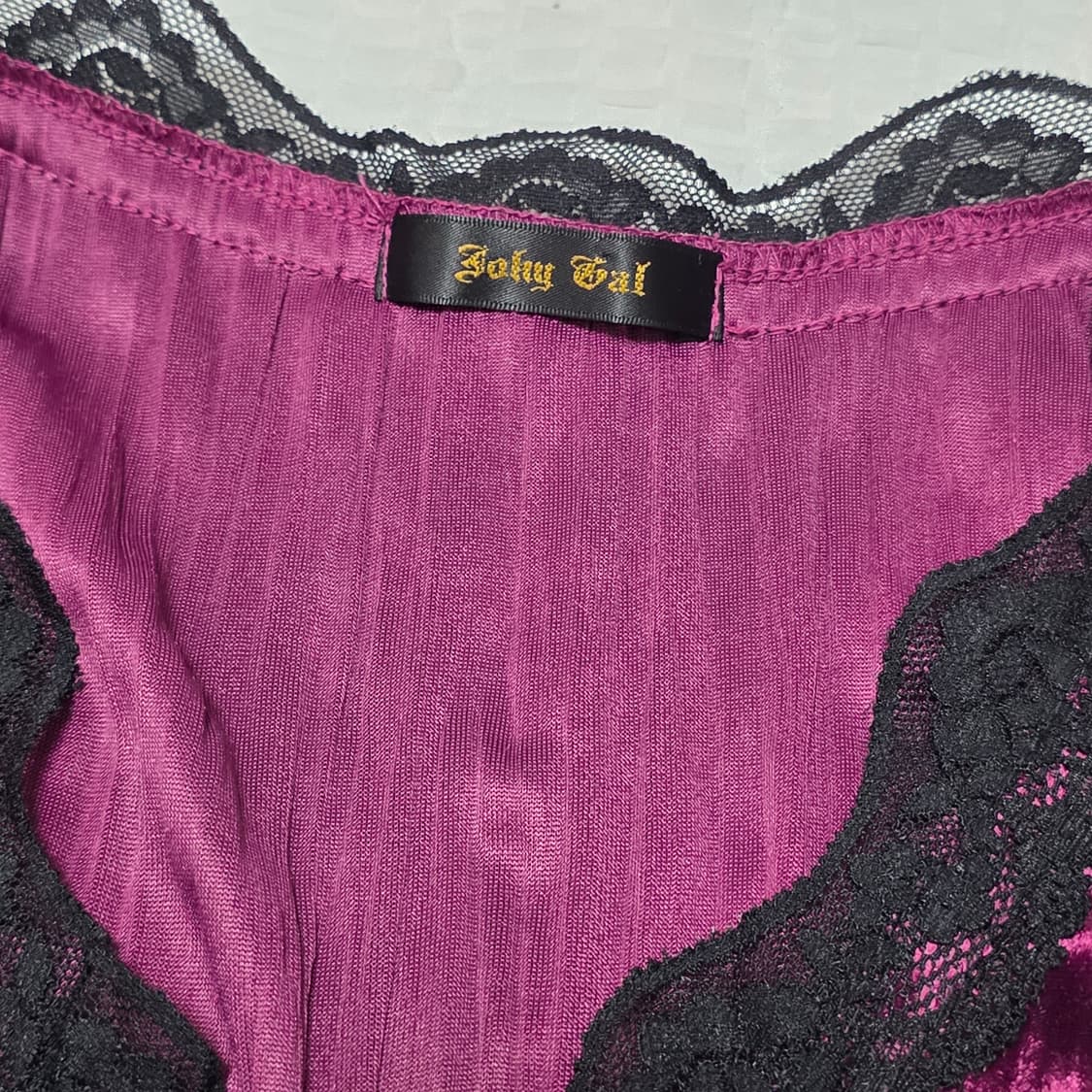 퍼플x블랙 나나깔 오네갸루 스컬 슬리브리스 상품이미지3