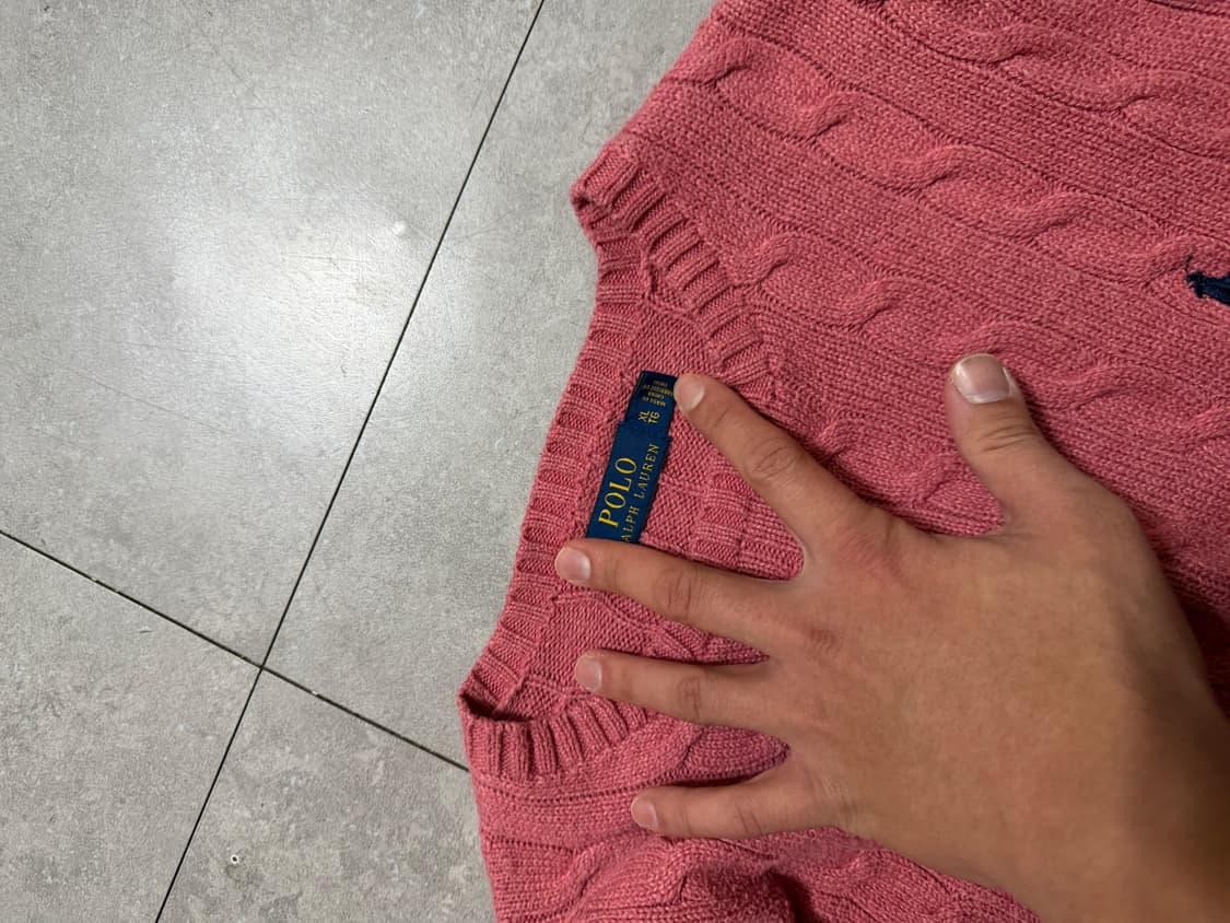  랄프로렌 폴로 파스텔  핑크  빈티지 케이블 니트  100size  상품이미지2