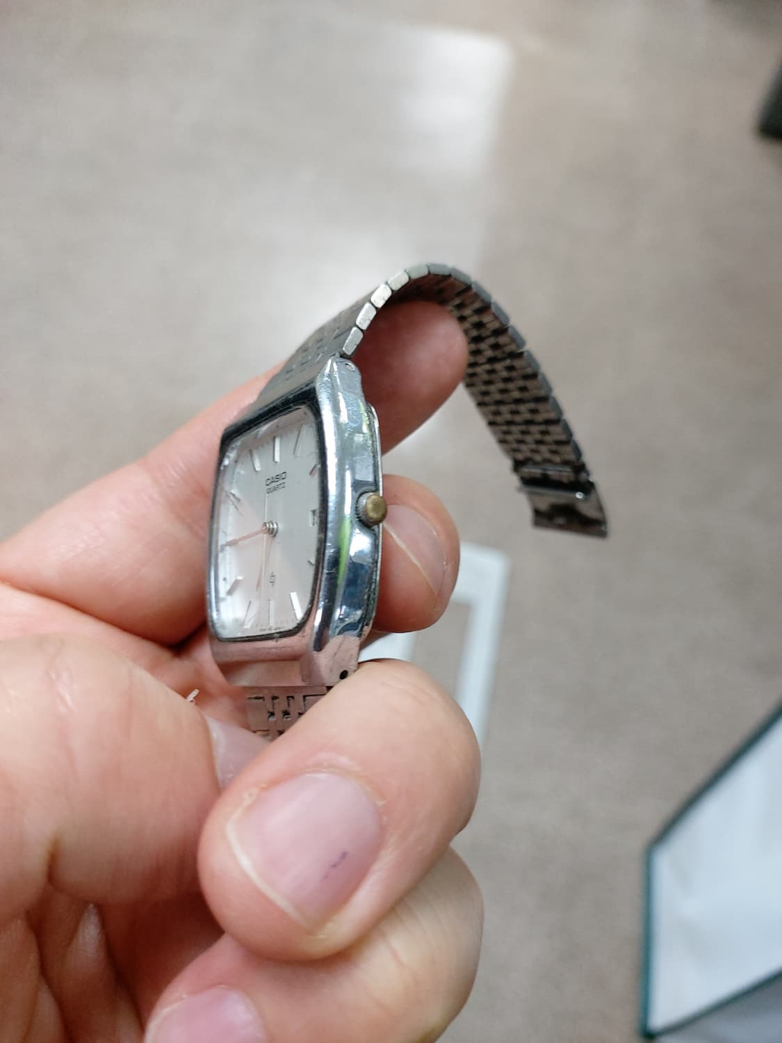 카시오 쿼츠 빈티지 남성 메탈 시계 상품이미지2