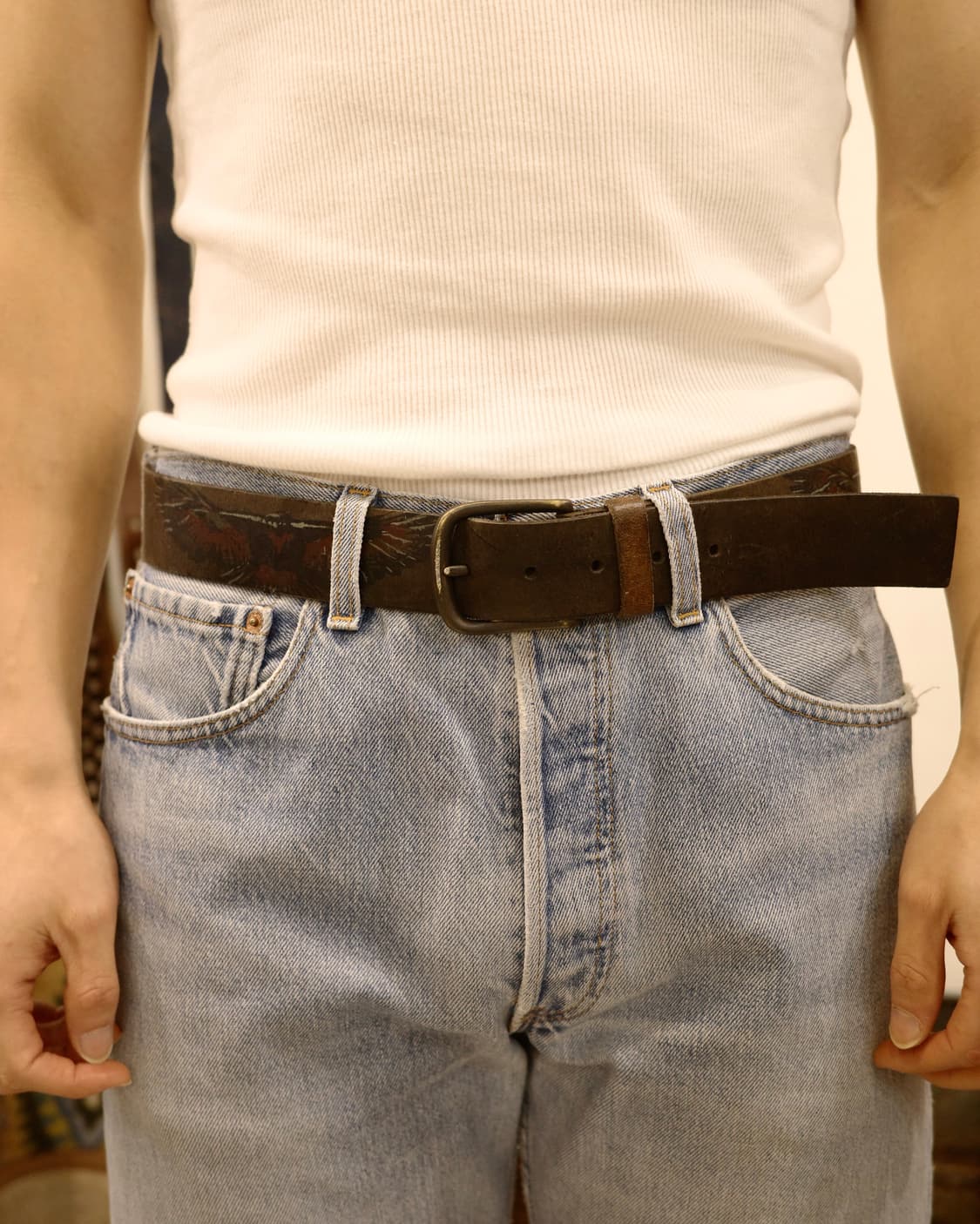 vintage eagle painted belt 상품이미지5