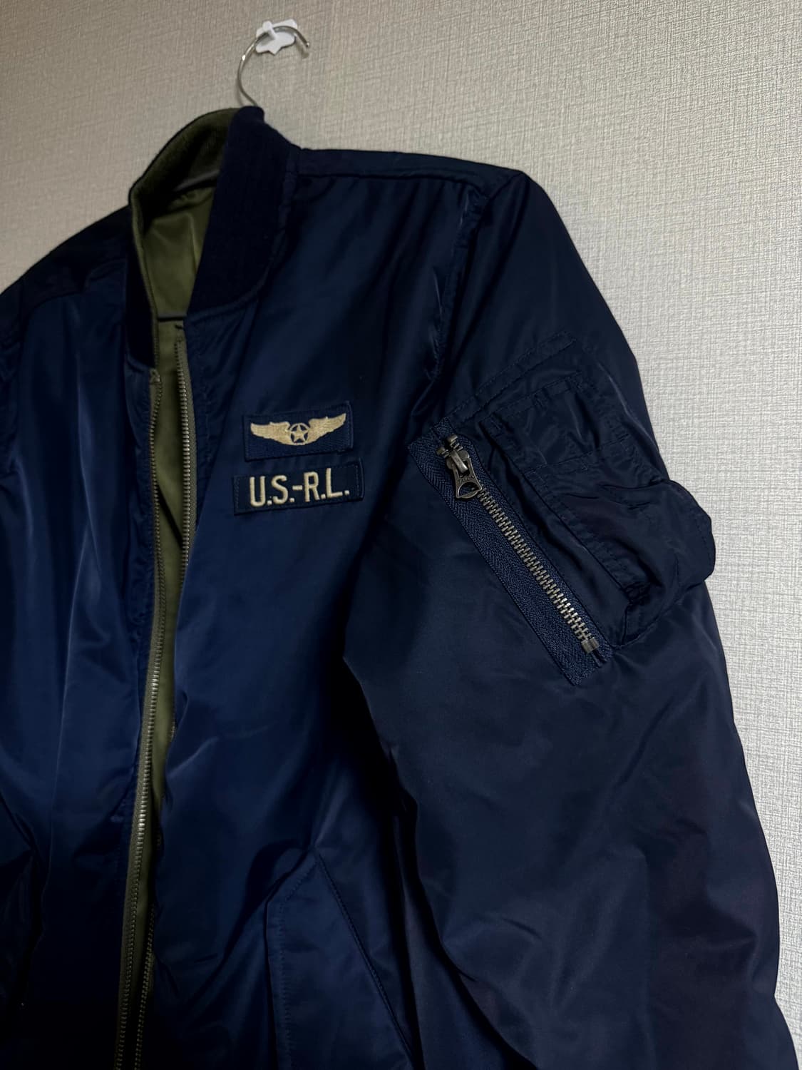 대장급 폴로 랄프로렌 리버서블 MA-1 양면 자켓 (실착m 정도)남여공용 상품이미지5