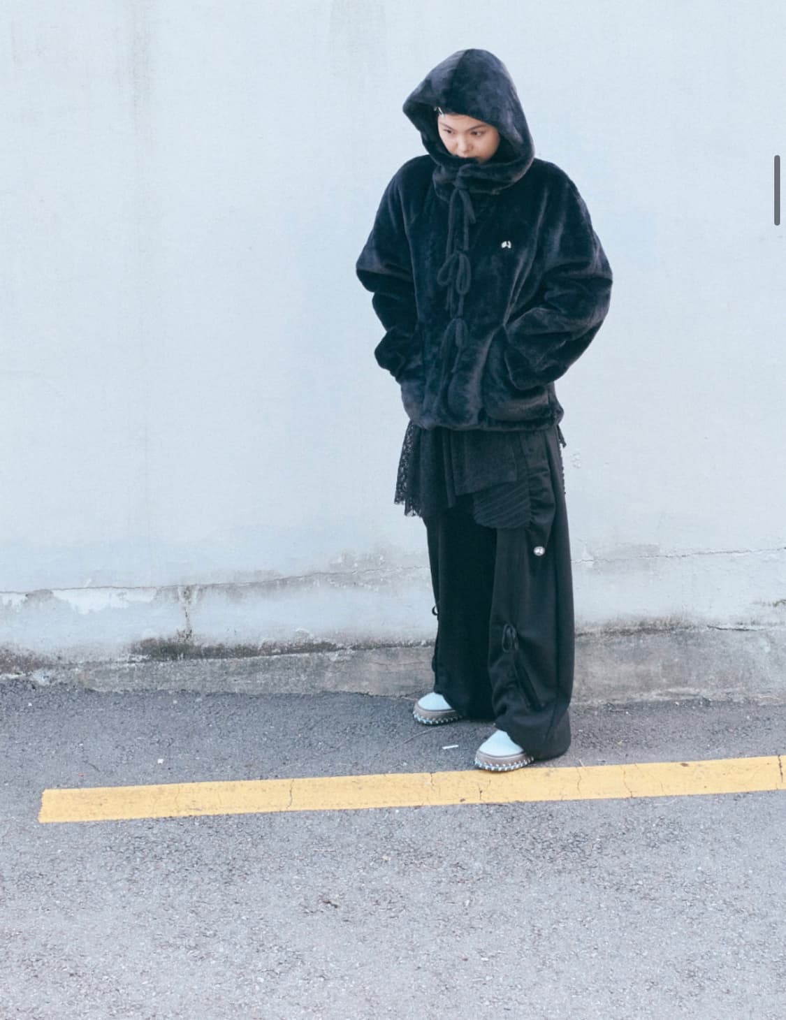 허그유어스킨 레이어드 레이스 벨트 블랙 상품이미지2