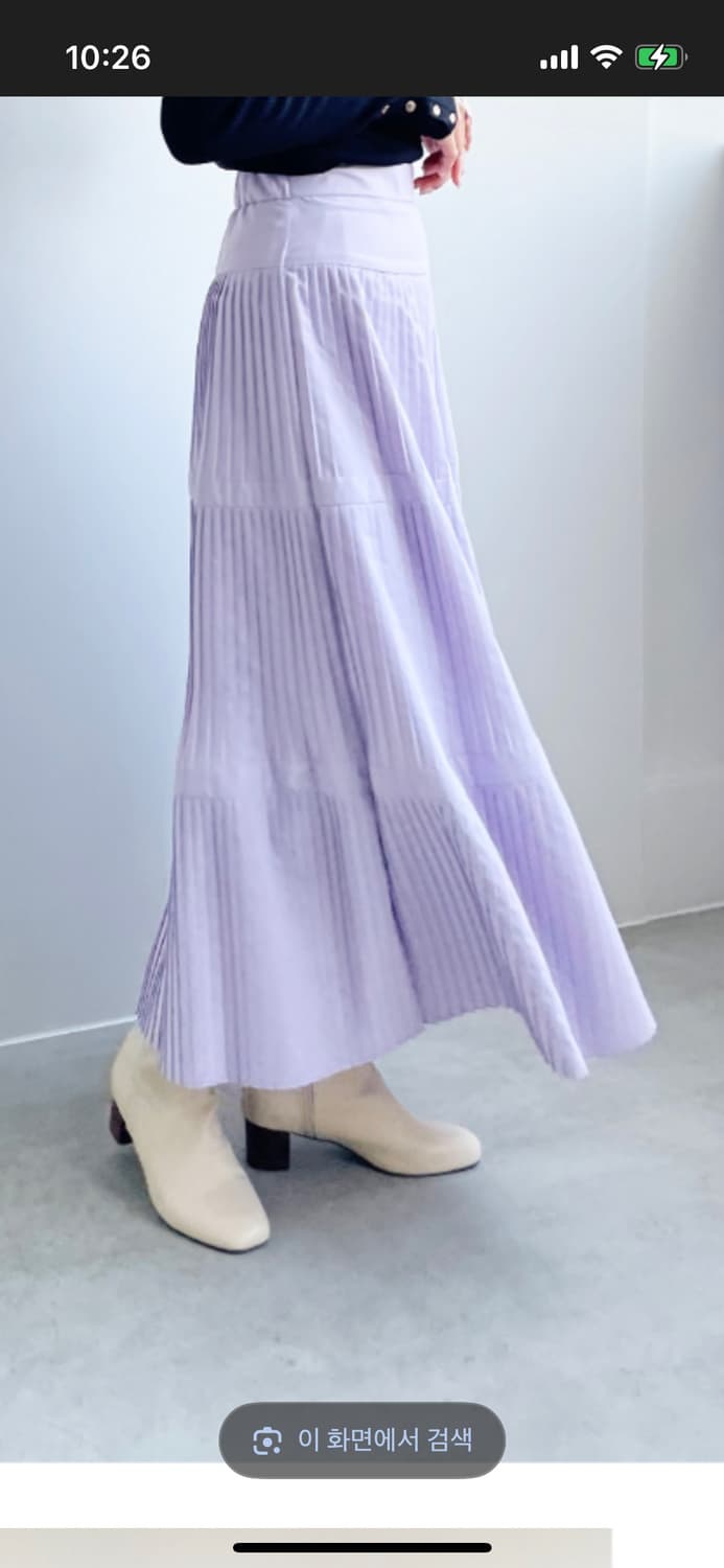 일본 라일락 플리츠 롱스커트 상품이미지2