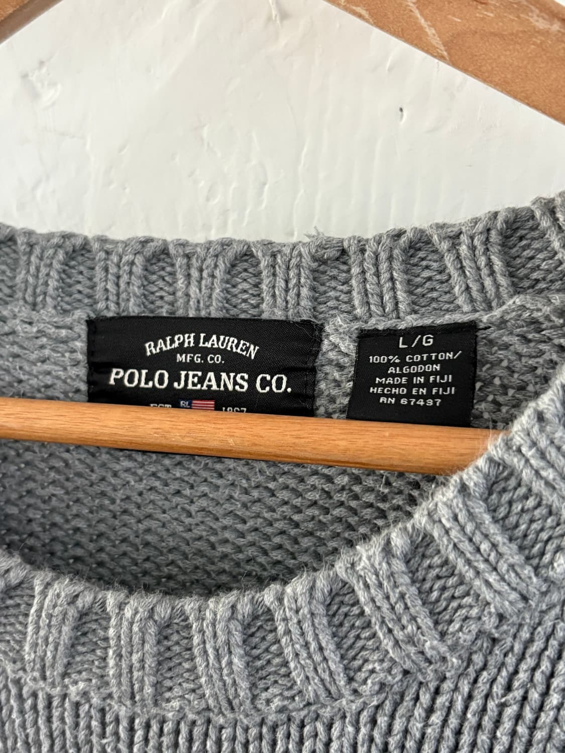 Polo 폴로 진스 성조기자수 라운드넥 니트 상품이미지3