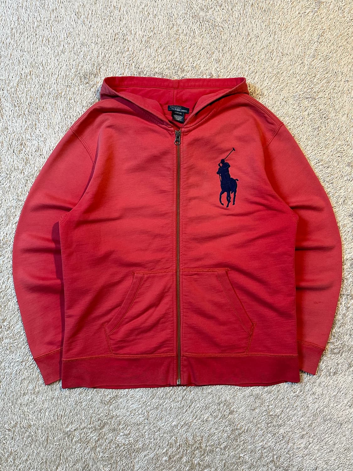 폴로 랄프로렌 POLO 빅포니 로고 후드집업 레드 상품이미지1