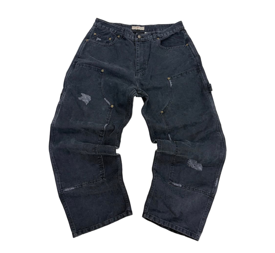 [2] 아오이로 x TRSC VTG 더블 니 팬츠 올드 네이비 상품이미지1