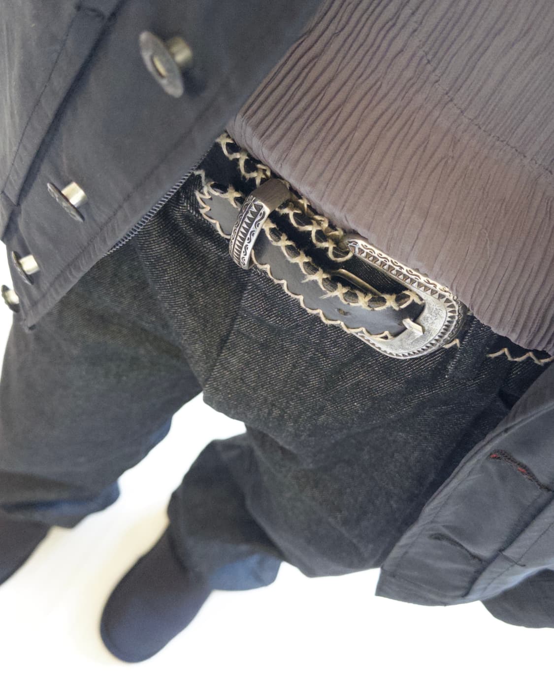 [vtg] stitch leather belt (black) 상품이미지5