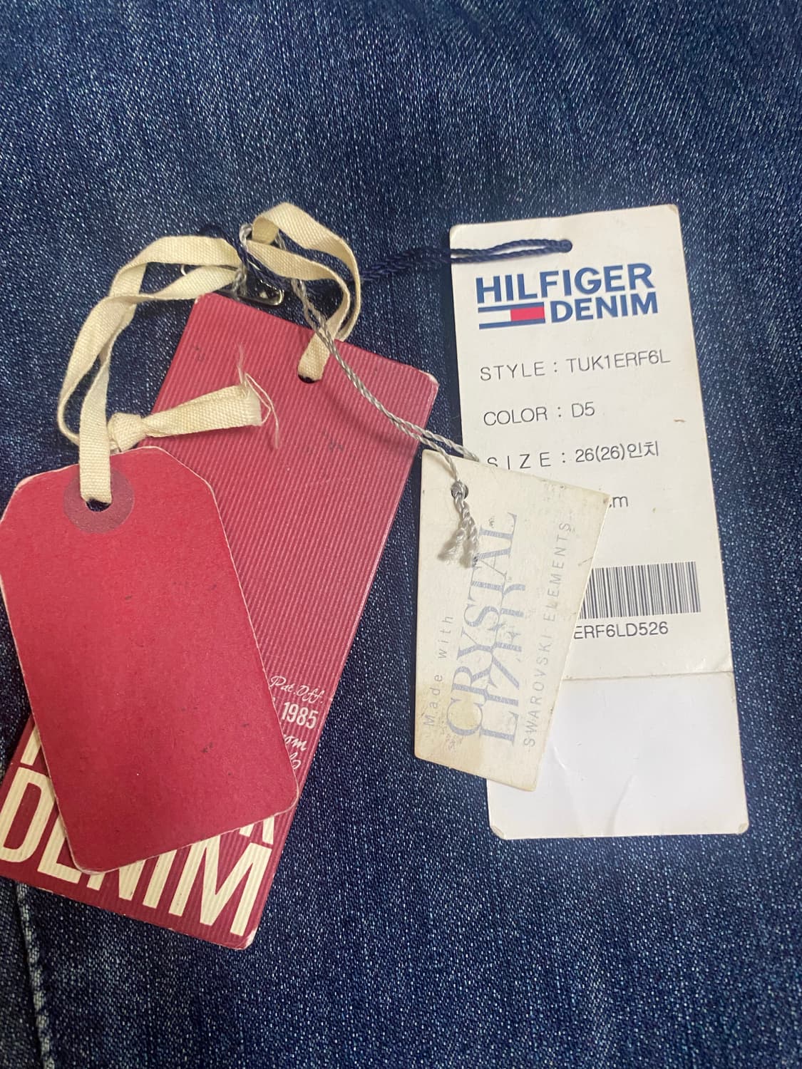 타미힐피거 스와로브스키 콜라보 26사이즈 딥블루색상 청바지 상품이미지9