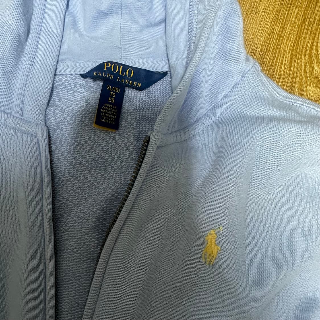 폴로랄프로렌 걸즈 블루 후드집업 슬림핏  상품이미지2