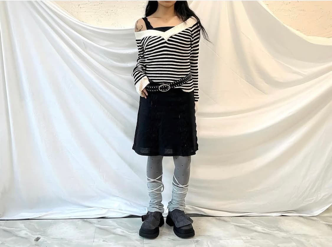 토끼퍼베스트, 여우퍼베스트, 스트라이프니트, 그런지원피스 상품이미지5