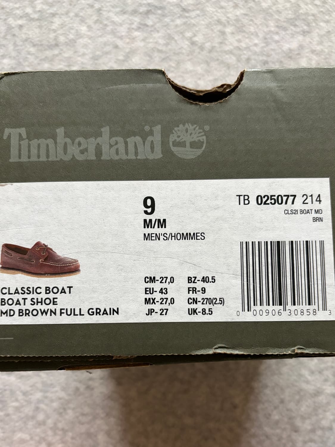팀버랜드 2아이 보트슈즈 버건디 270 상품이미지5