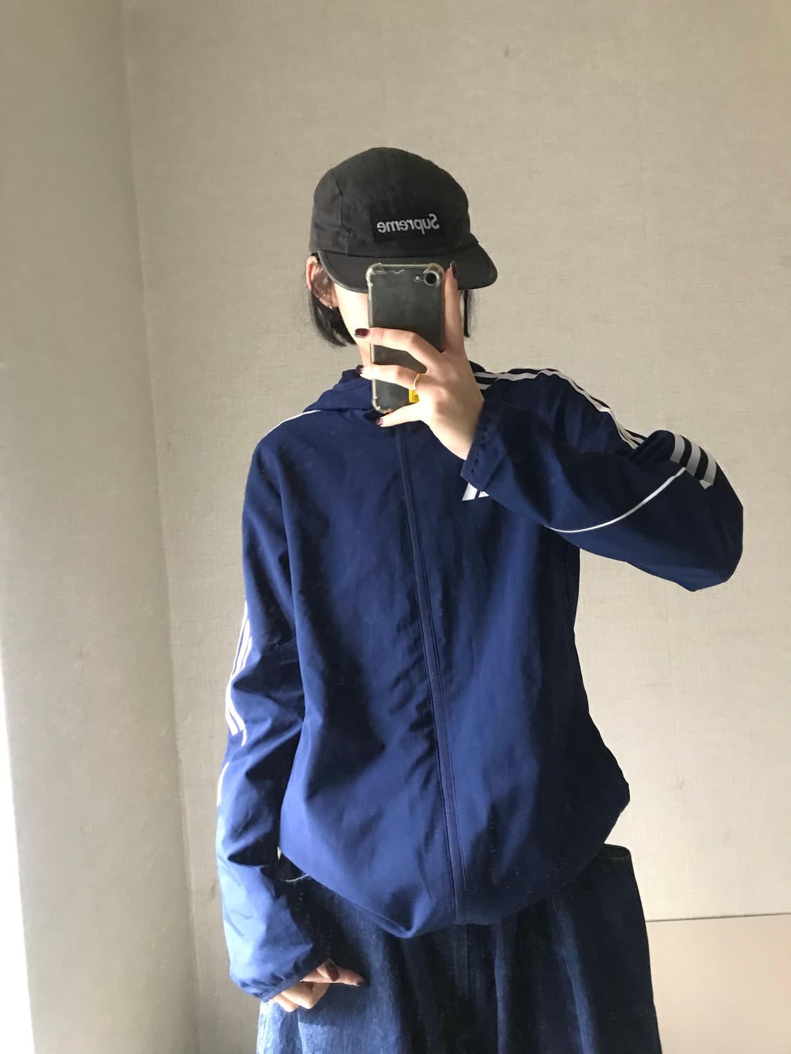 아디다스 네이비 삼선 바람막이 상품이미지4
