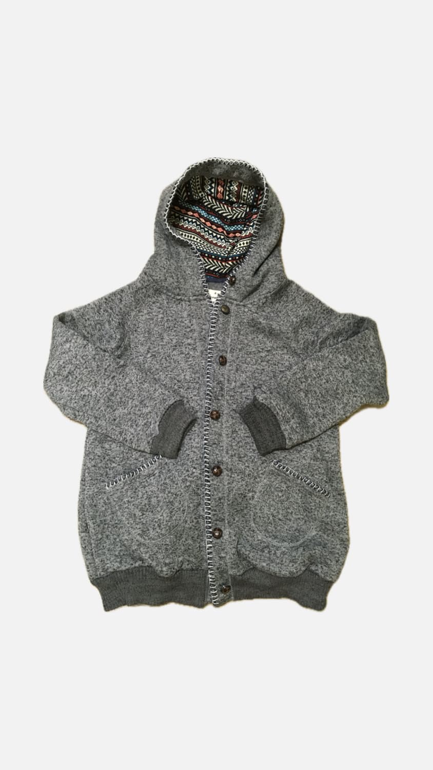 내추럴 빈티지 그레이 후드 가디건 자켓 상품이미지1