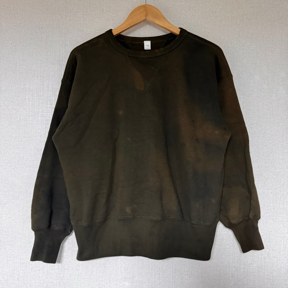 [40]타이가 타카하시 lot.603 믹스 그린 다잉 스웻 셔츠 상품이미지4