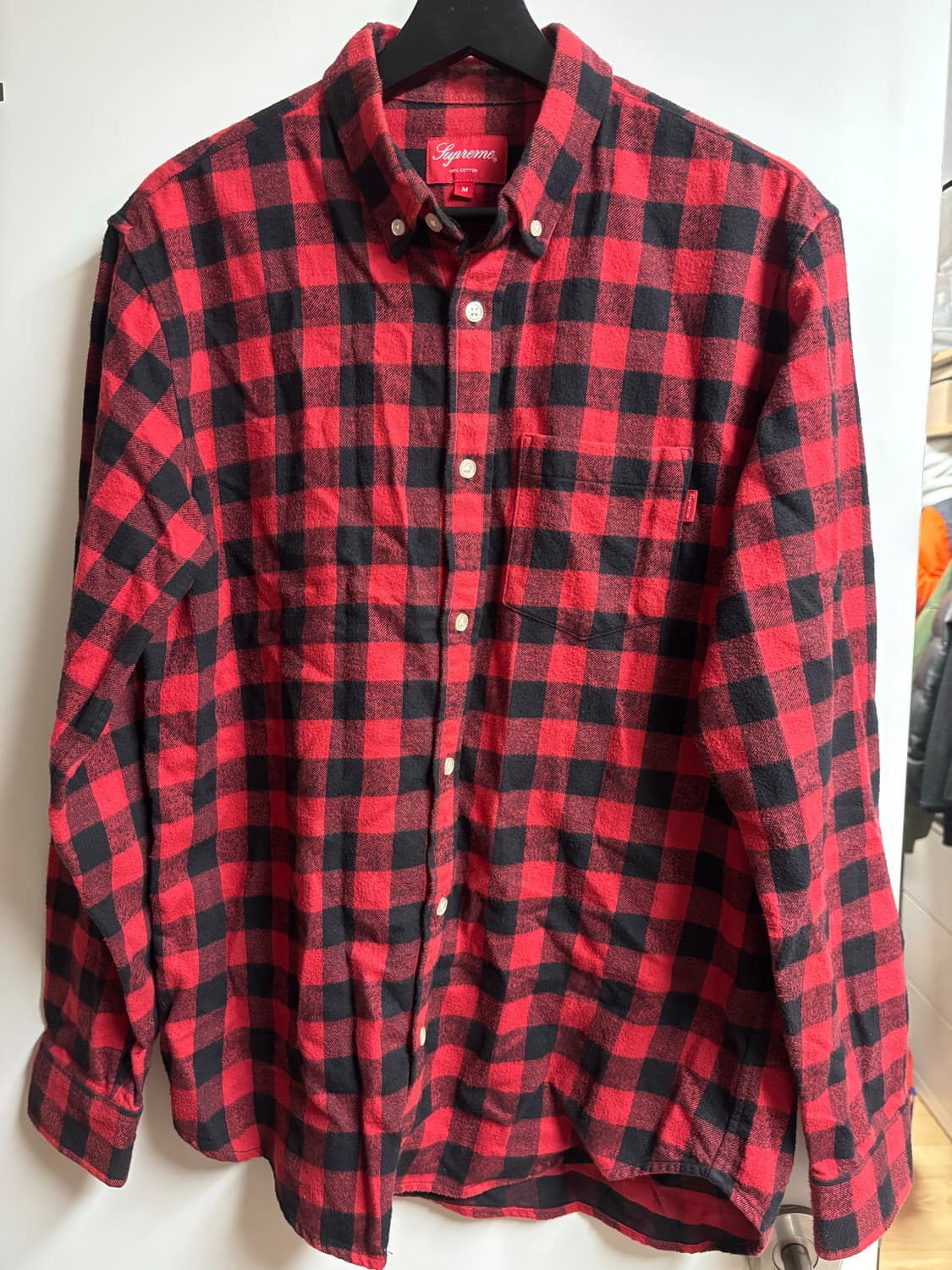 [M] 슈프림 스몰 버팔로 플란넬셔츠 레드 상품이미지1