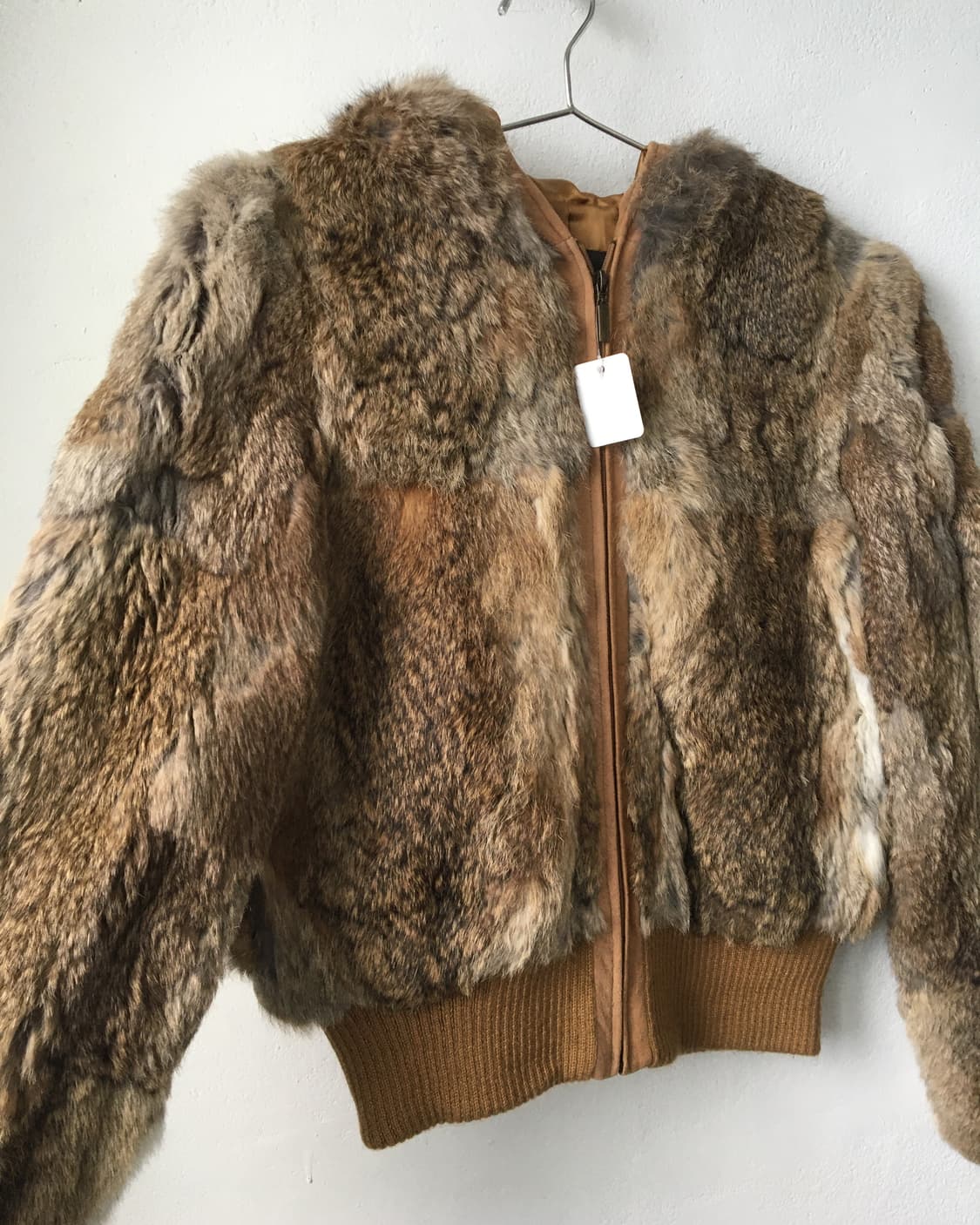 Rabbit fur hood zip up jacket 상품이미지4