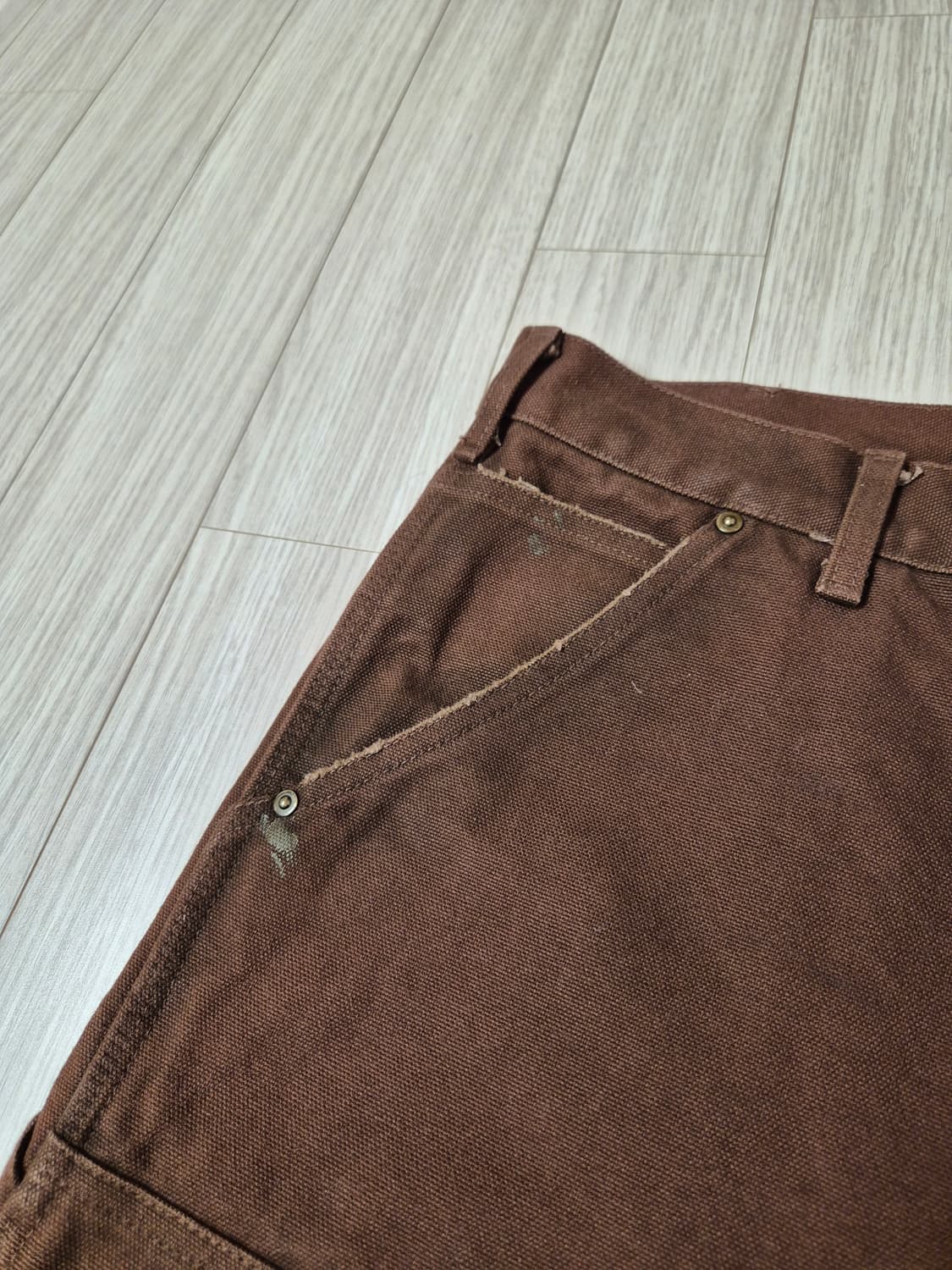 카미야 KAMIYA 보로 덕 페인터 팬츠 브라운 (S) 상품이미지5