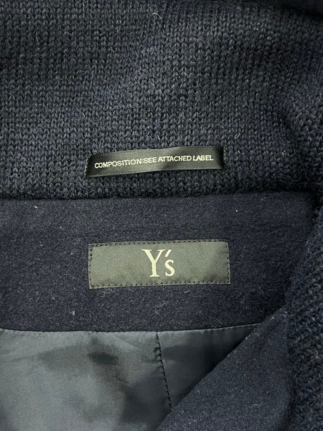 요지야마모토 와이즈 네이비 케이프 더블 페이스 후디 울 자켓 상품이미지7