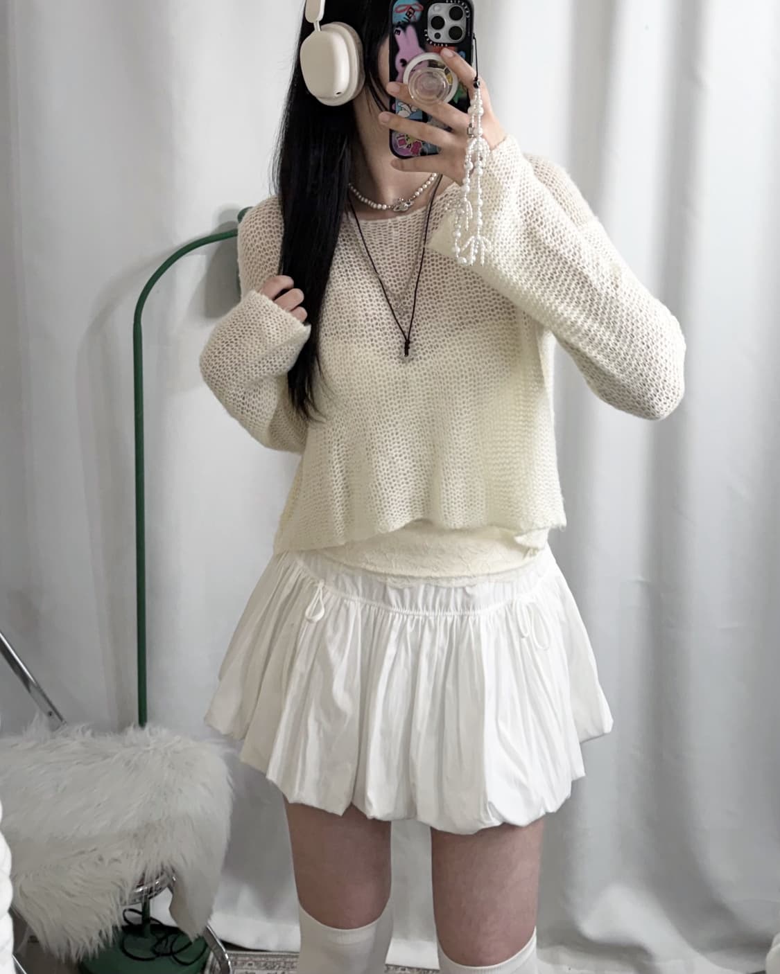 아이보리 시스루 니트 상품이미지1