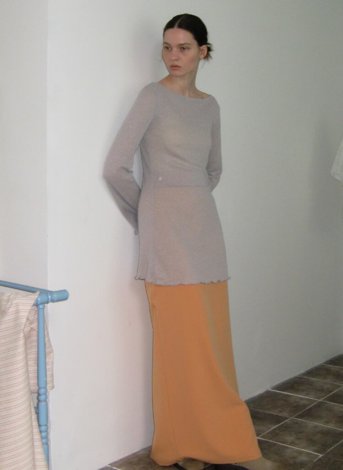 노앤뮤트 maxi skirt peach 상품이미지1