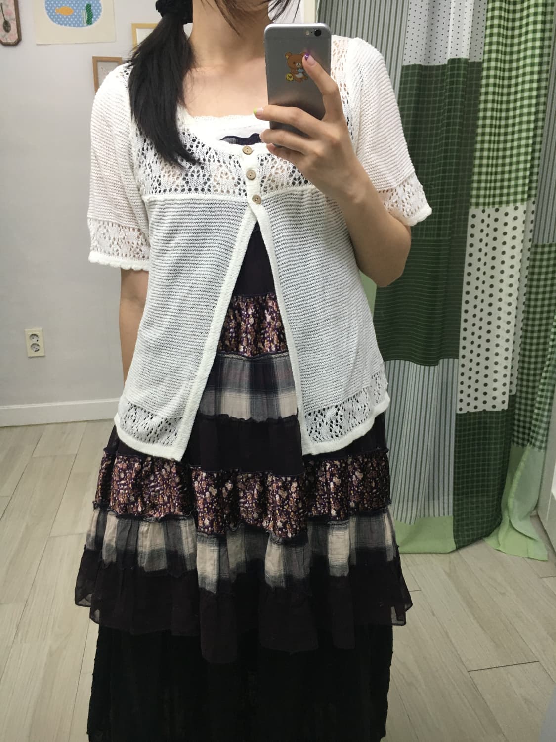 아이보리 반소매 니트 가디건 상품이미지8