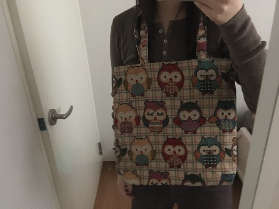 빈티지 부엉이 토트백 상품이미지5