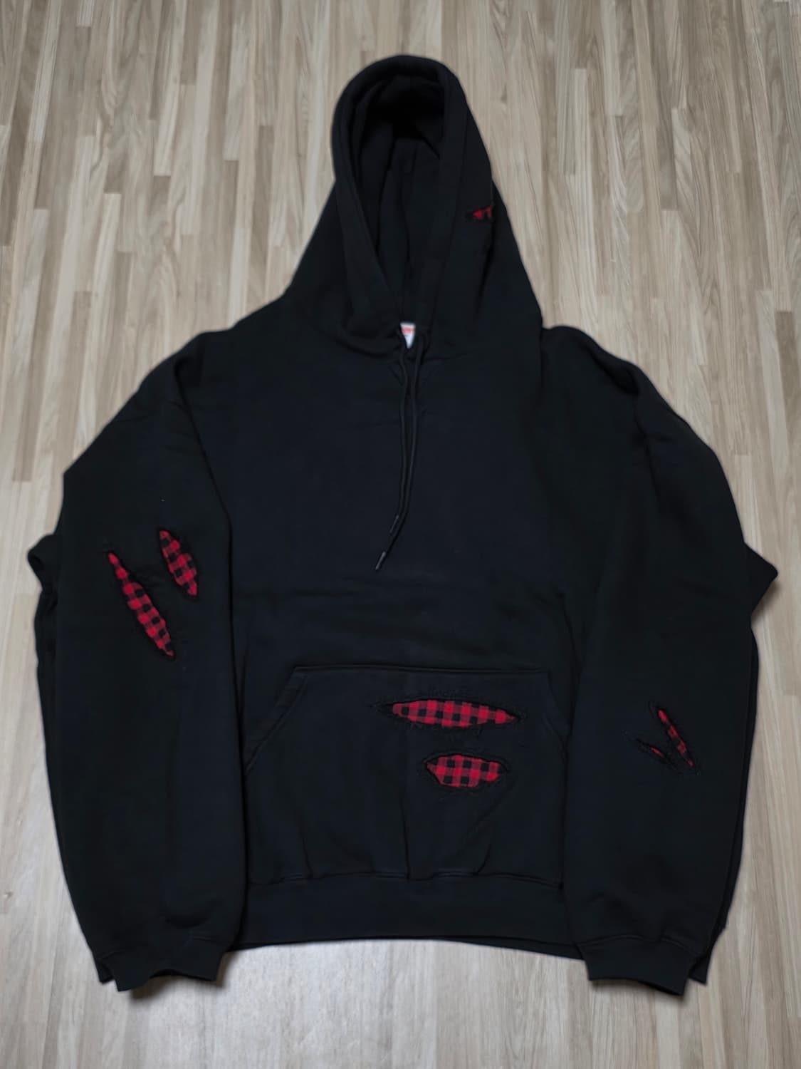 블랙아웃 스크래치 후드 후디 XL 상품이미지6