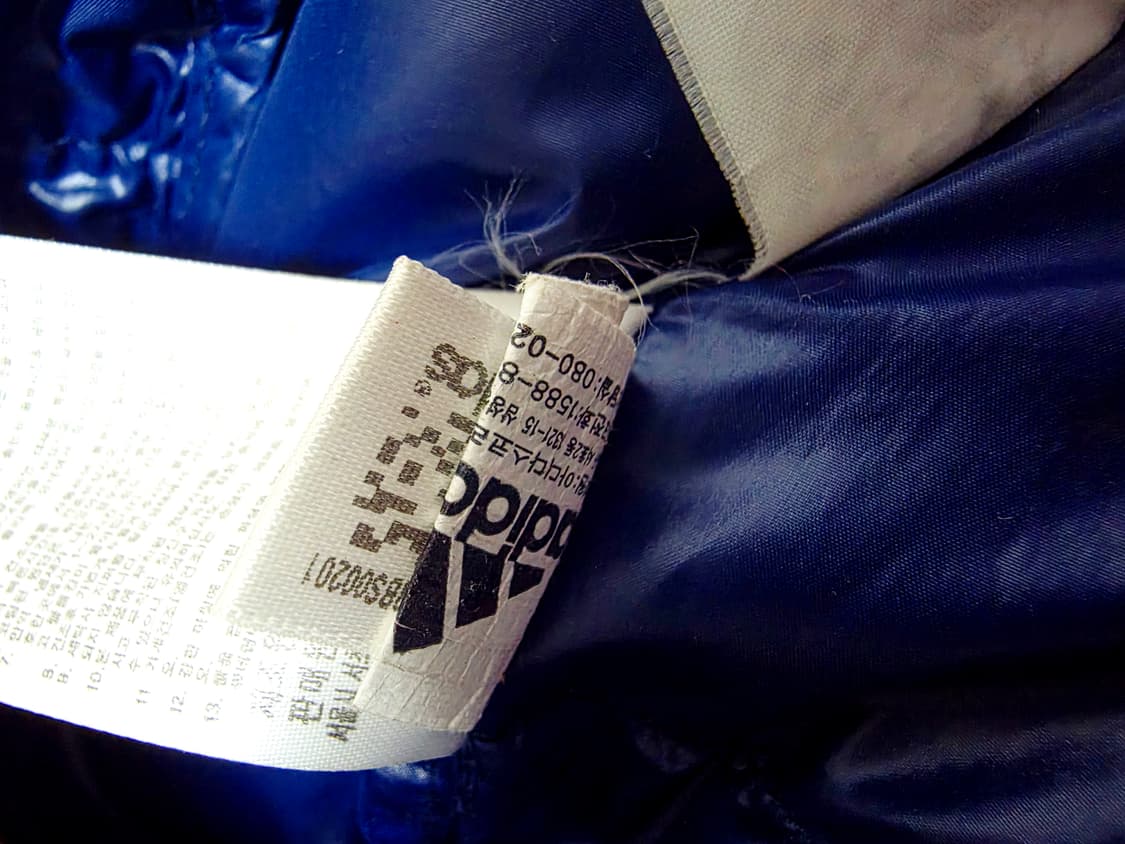 [아디다스] Y2K 유광 네이비 오렌지 배색 발열 구스다운 후드 패딩 9 상품이미지7