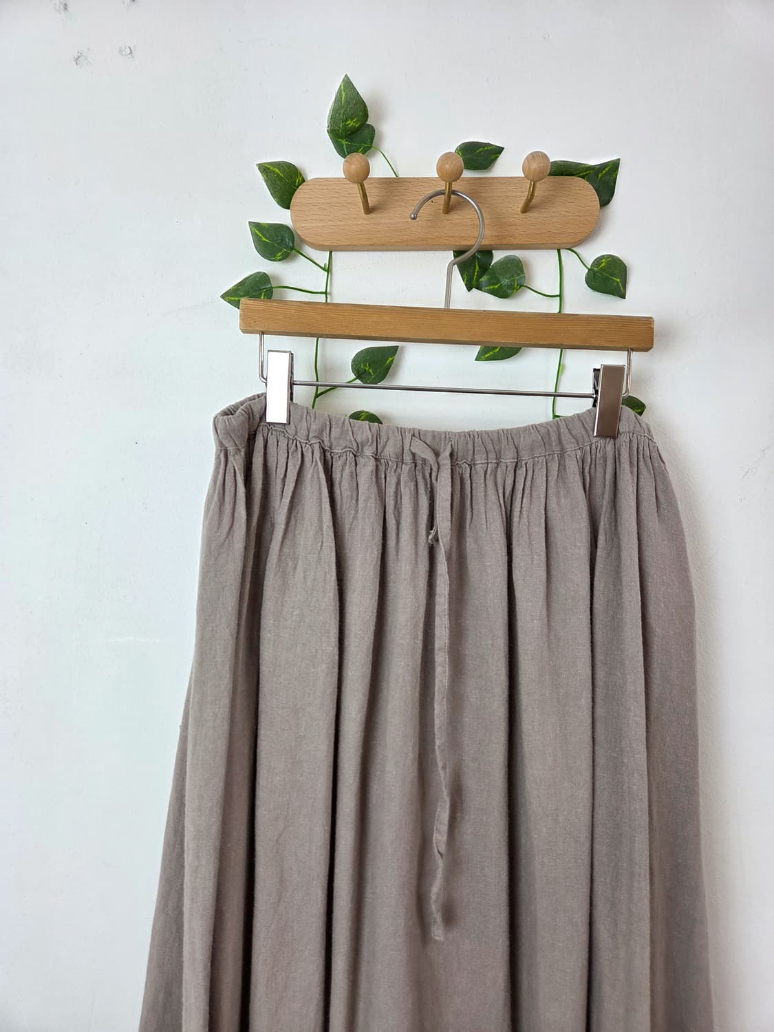 그레이 린넨 스커트 상품이미지2