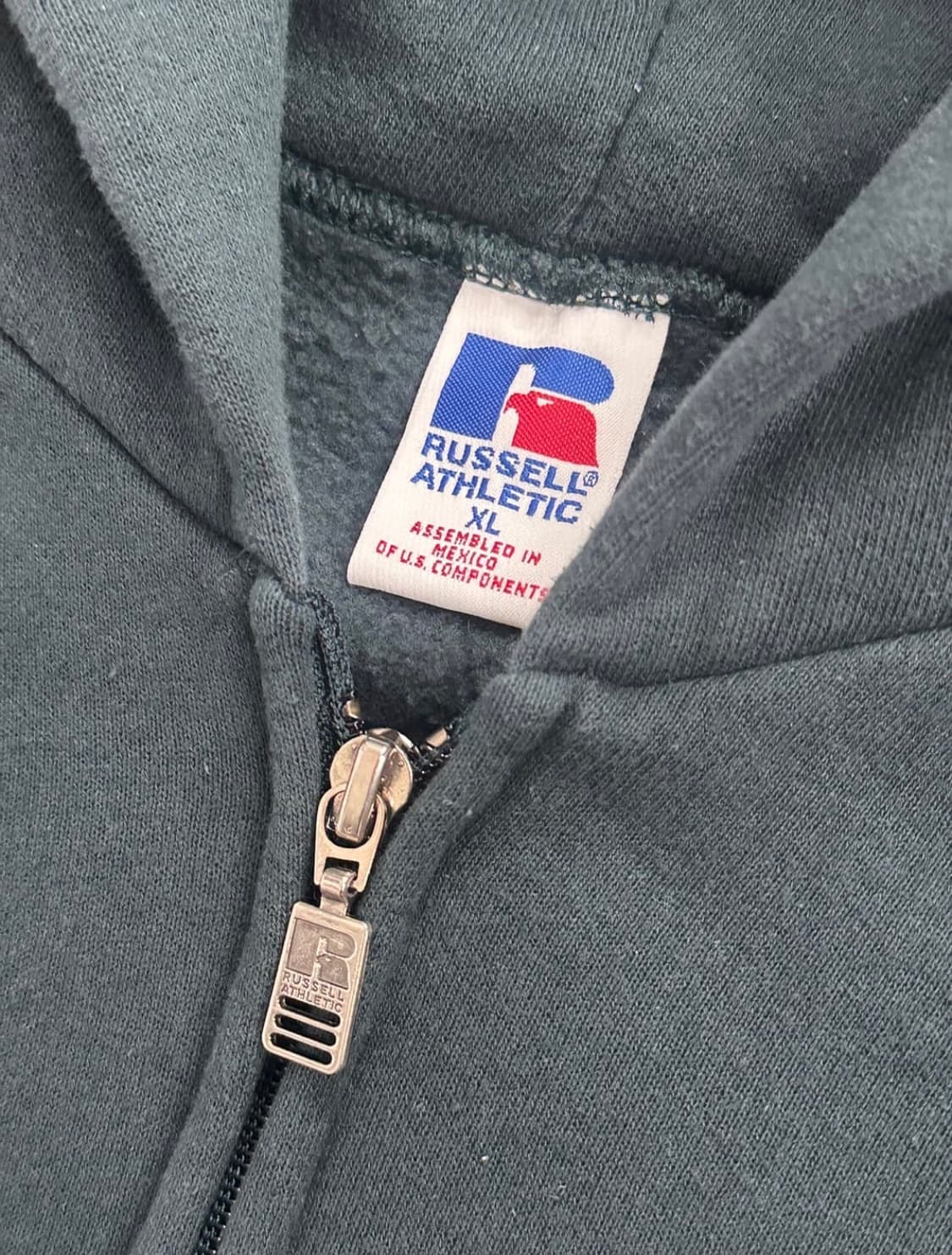 90s 러셀 카키 후드집업 XL 상품이미지5