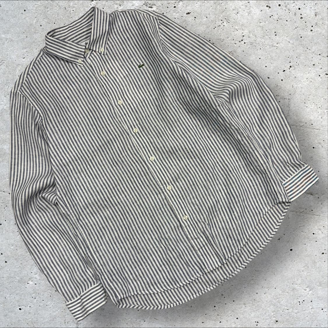 [L] 라코스테 린넨 스트라이프 셔츠 남방 새상품 C218 상품이미지1