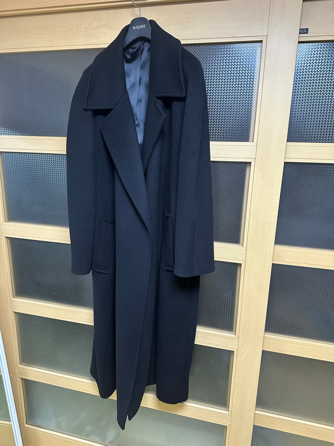 깡스타일리스트 무신사 캐시미어 블렌드 맥시 더블 로브 코트 블랙 M 상품이미지6