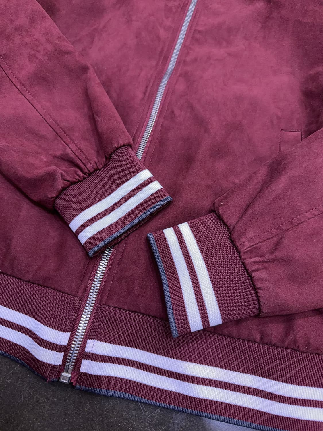 자라 버건디 스웨이드 블루종 자켓 점퍼 L 상품이미지5