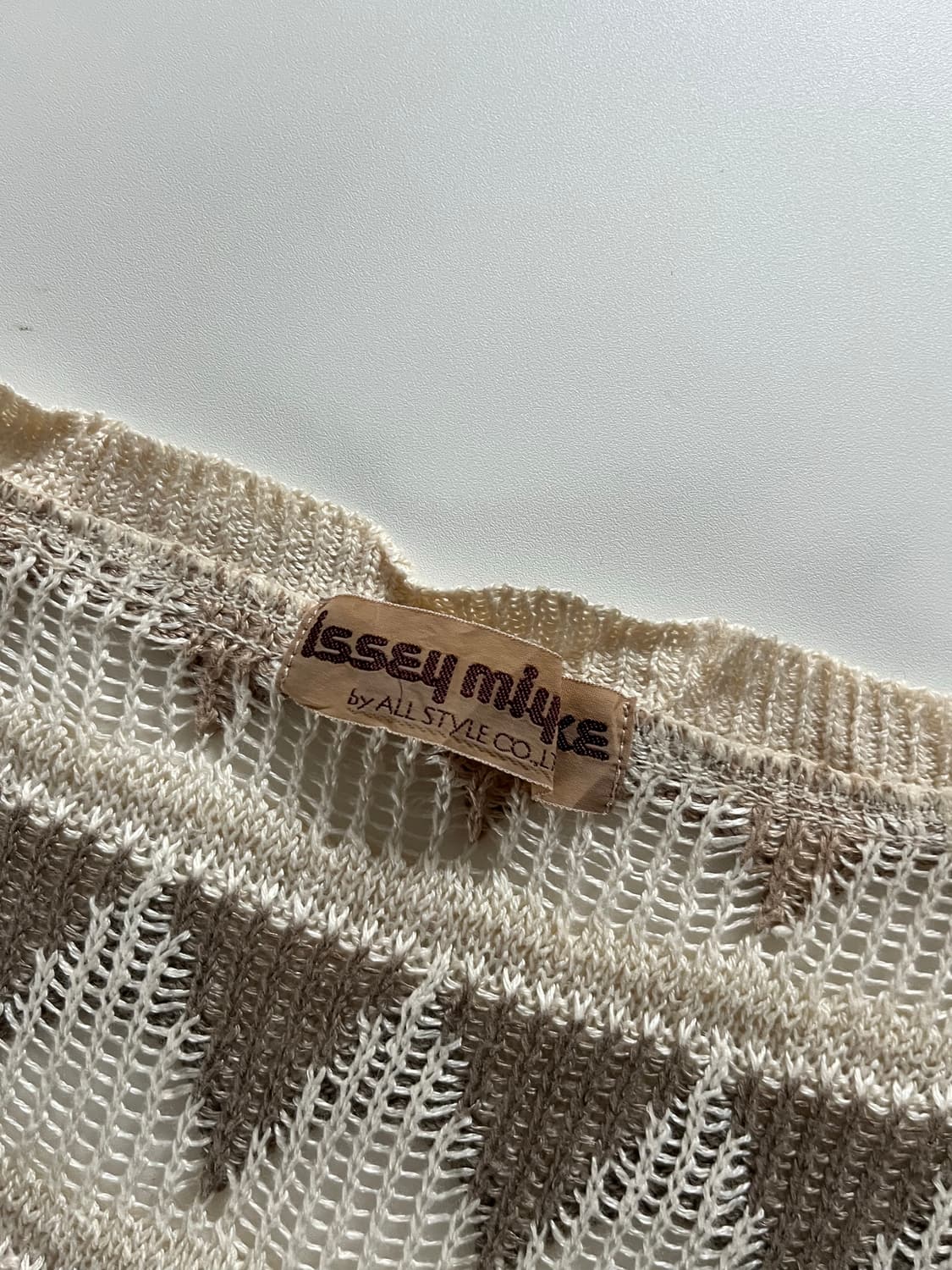 Issey Miyake 이세이미야케 90’s 베이지 로프 린넨 반팔 니트 상품이미지7