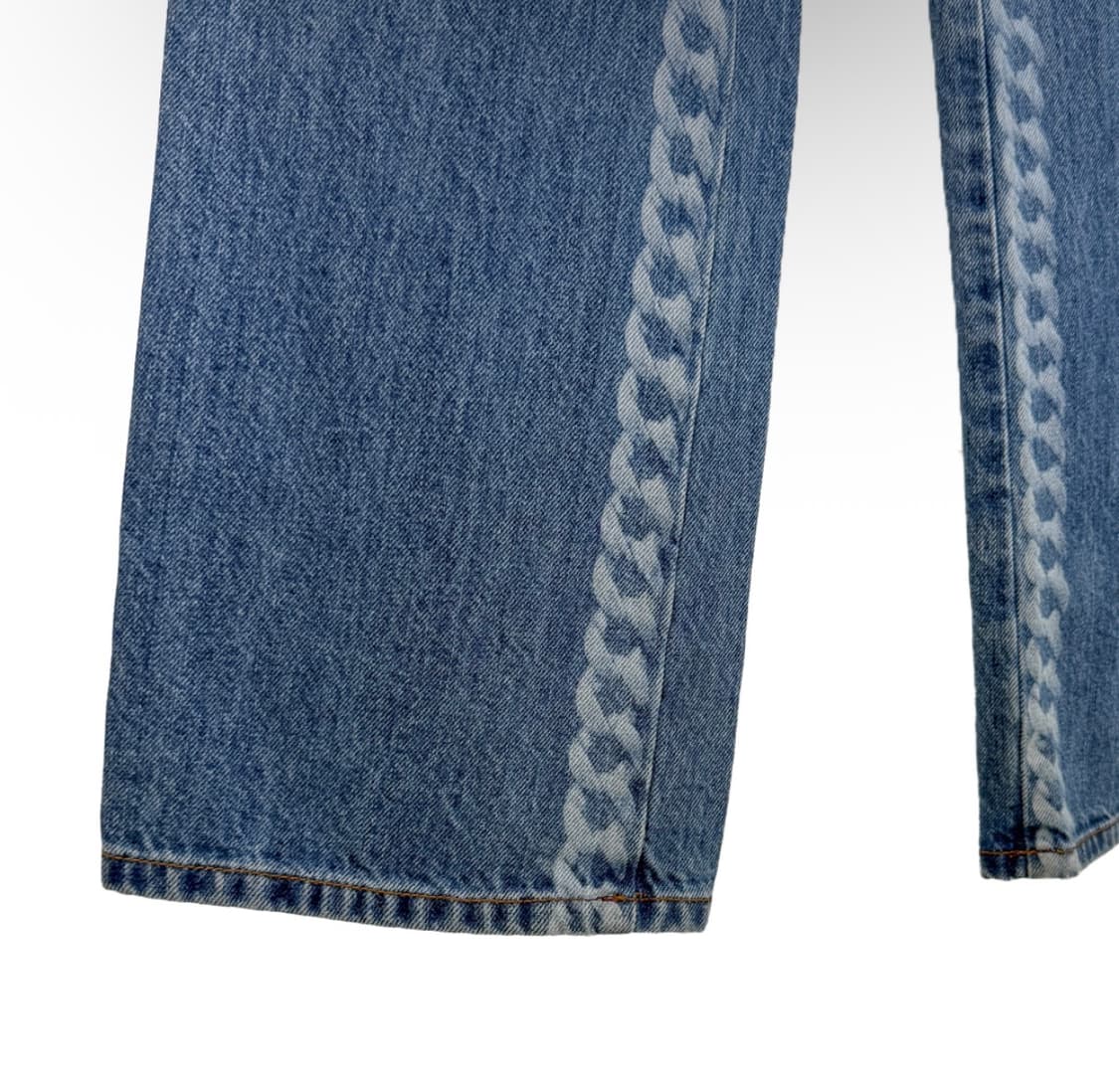 [34] 샤넬 여성 CC로고 사이드 데님 스키니진 팬츠 라이트 블루 리사 상품이미지6