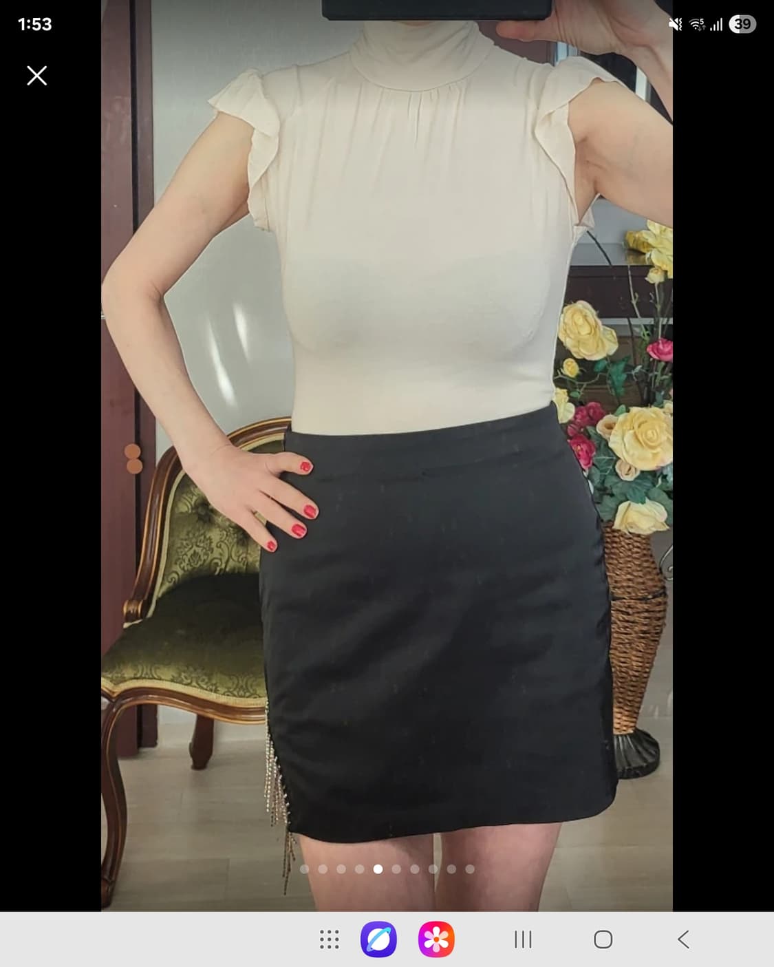 프랑스 모르간 터틀넥 모달 셔츠 아이보리  상품이미지2