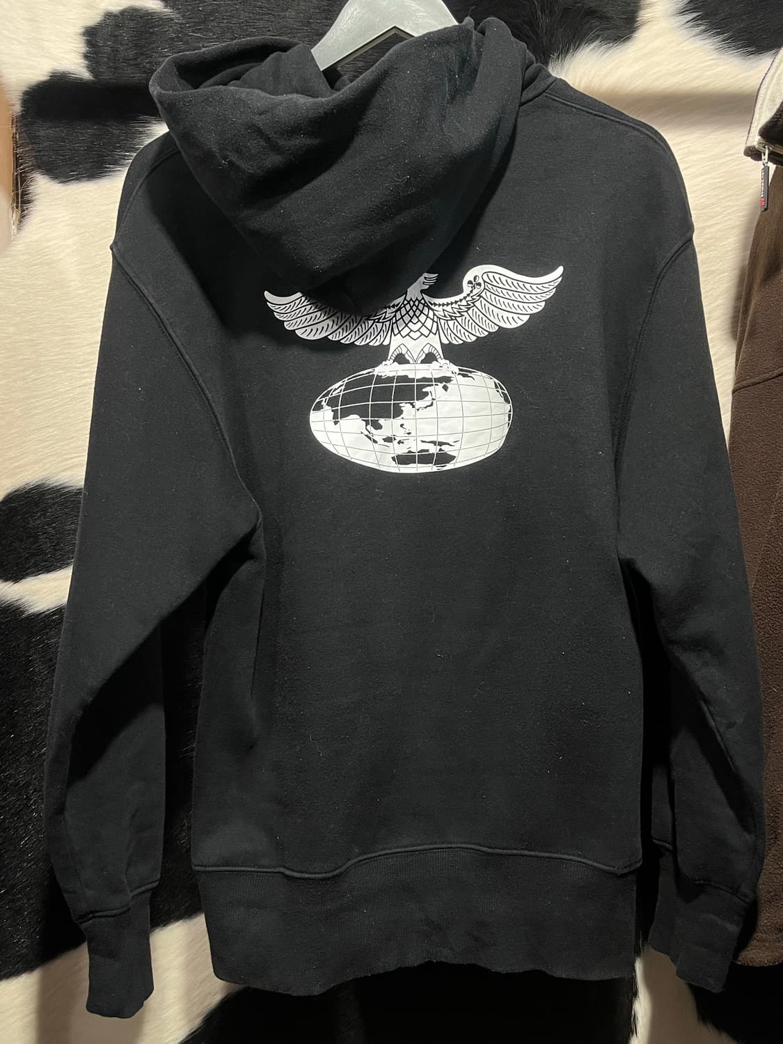 블랙 프린팅 후드티 상품이미지4