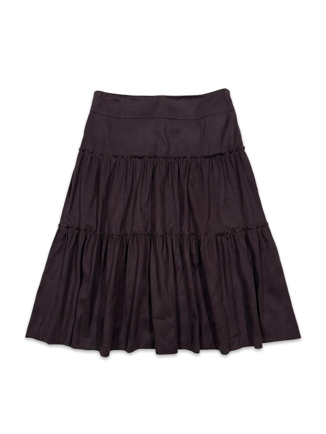 빈티지 다크 퍼플 프릴 미디 스커트 상품이미지1