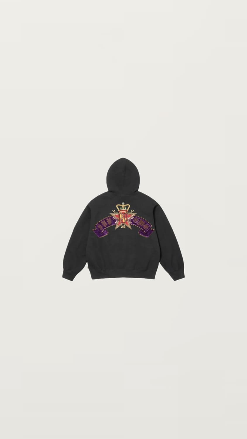 슈프림 크레스트 집업 후드 스웨트셔츠 블랙 - 25SS L 상품이미지1