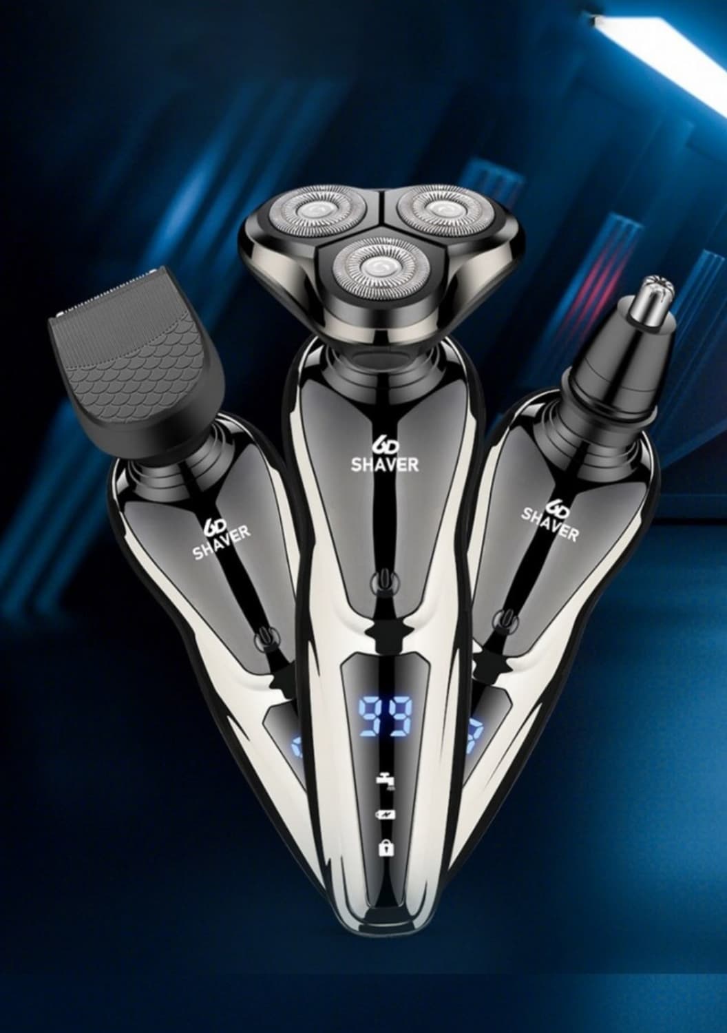 스마트 전동 전기면도기  헤드 LED 디스플레이 건습 겸용 생활방수 칼망 상품이미지1
