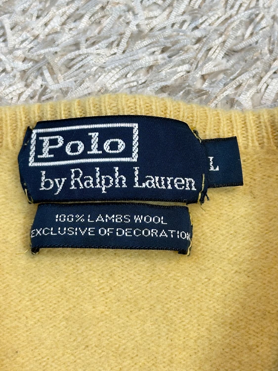 폴로 랄프로렌 블랙포니 램스울 브이넥 니트 옐로우 상품이미지5