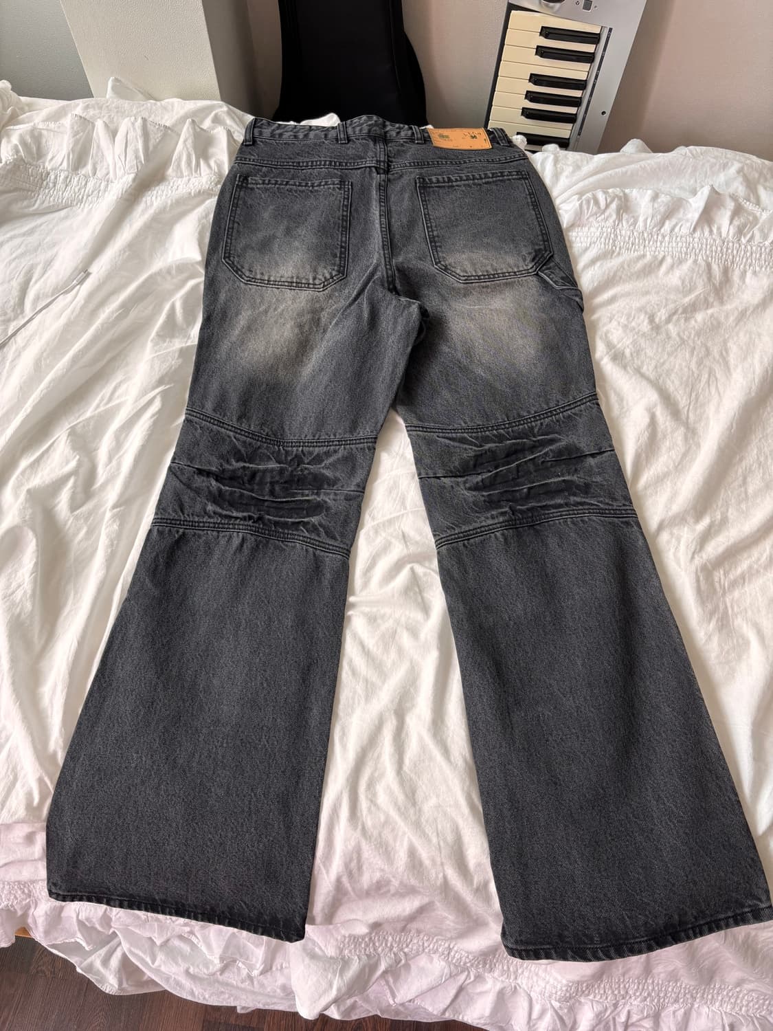 Vintage Double Knee Boots Cut Denim Grey 상품이미지1