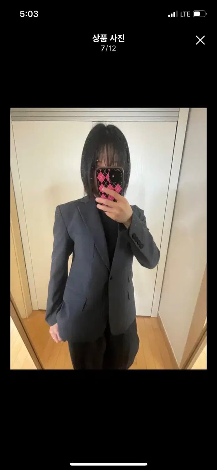 (택달린 새상품)서쿠키 벨벳포인트 그레이 자켓 블레이저 하객룩 꼼데 상품이미지7