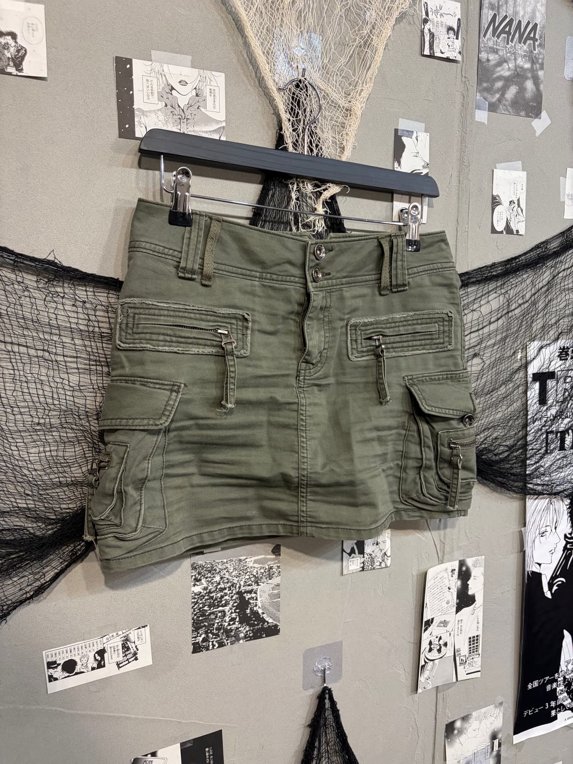 00's Grunge cargo military Mini Skirt 상품이미지4