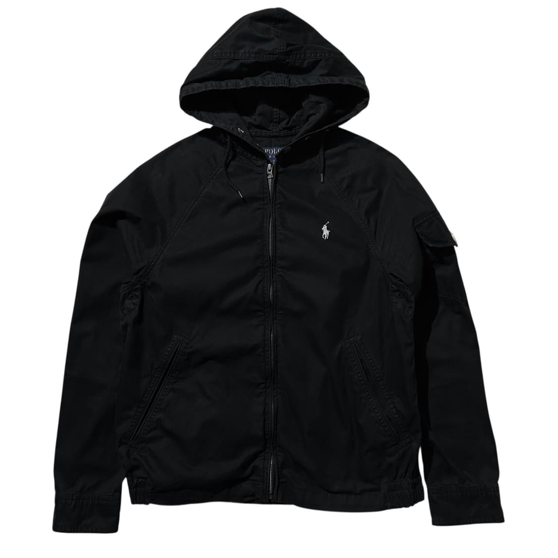 폴로 랄프로렌 코튼 나일론 후드 자켓 블랙 상품이미지1