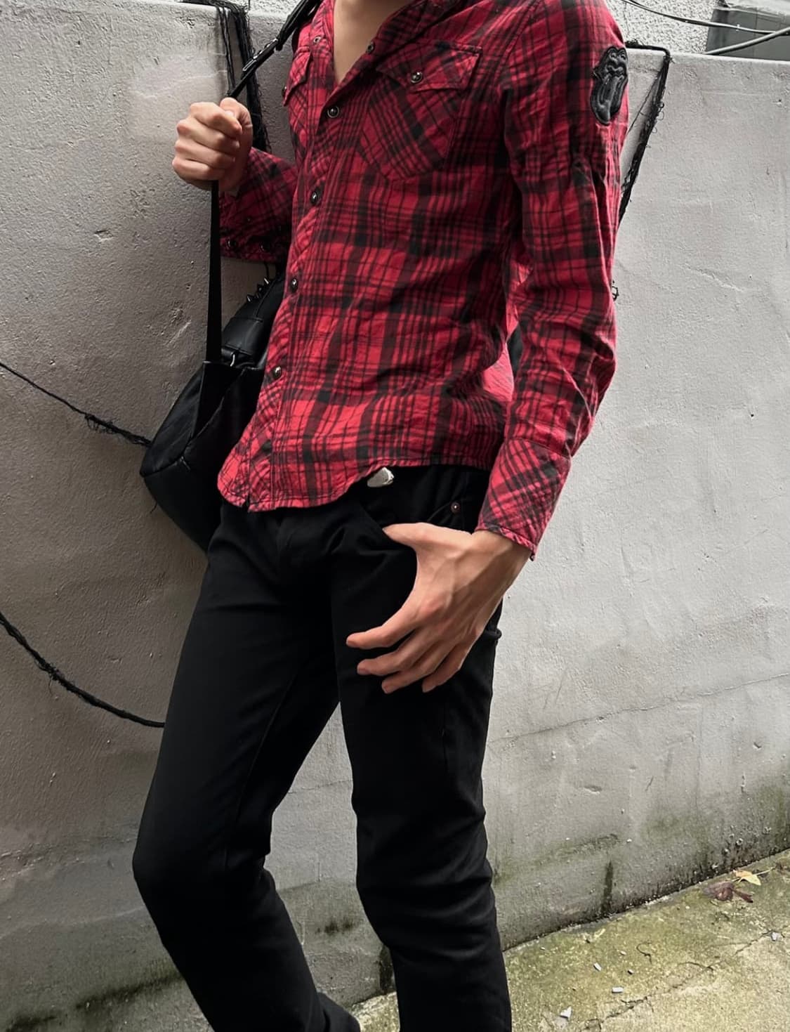 2000s 잭로즈 X 롤링스톤즈 펑크 큐빅 디테일 셔츠 상품이미지2