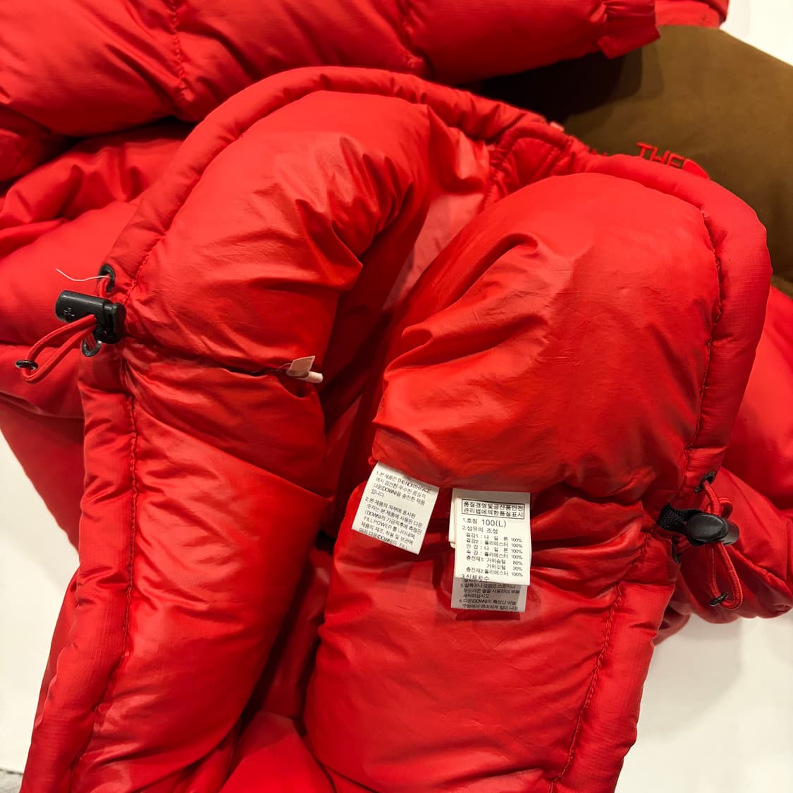 [100] 노스페이스 화이트라벨 마르코 눕시 패딩 레드 브라운 B396 상품이미지7