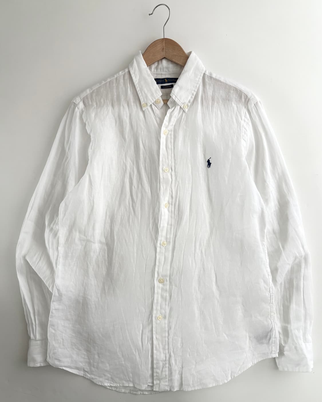 Polo 폴로 랄프로렌 QR신형 화이트컬러 린넨 셔츠 상품이미지3