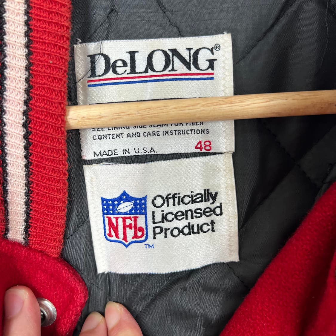 1990s NFL Delong 49ers 레더 바시티 상품이미지5